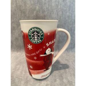 2010 Starbucks Coffee Tall‎ Mug Cup Christmas 5-3/4" Bone China